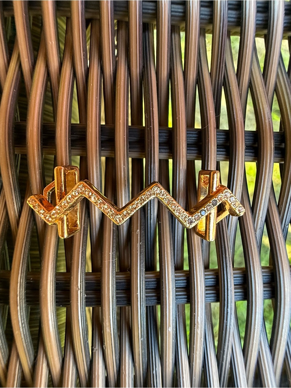KEEP Collective Rose Gold Zigzag Bracelet Accent with Crystal Pavé